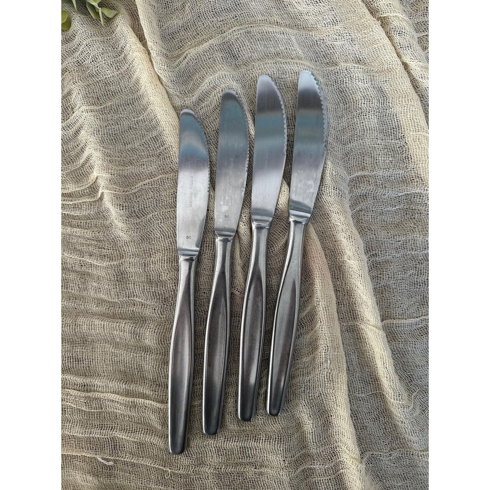 4 Amefa solid knife ASF5 Stainless Holland vintage flatware‎ 8 1/4" replacement